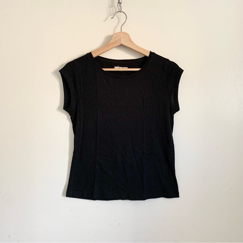 Madewell Black Crewneck Short Sleeves Tee Shirt Small